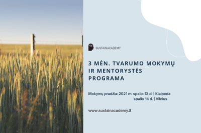 [LiMA REKOMENDUOJA] „Sustain Academy“ tvarumo mokymų ir mentorystės programa verslui