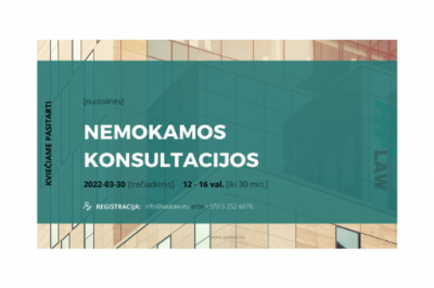  [LiMA REKOMENDUOJA] Nemokamų konsultacijų diena su AAA Law advokatų kontora