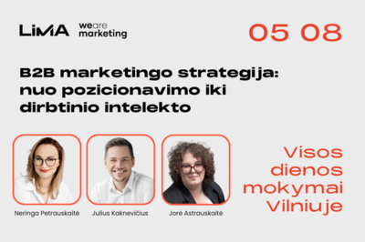 Visos dienos mokymai Vilniuje. B2B marketingo strategija: nuo pozicionavimo iki dirbtinio intelekto