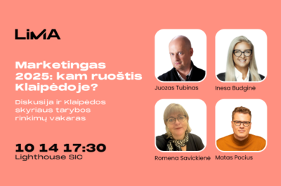 Diskusija „Marketingas 2025: kam ruoštis Klaipėdoje?" ir Klaipėdos skyriaus tarybos rinkimai